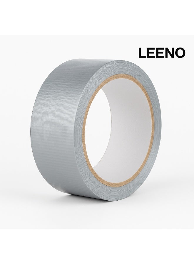 LEENO Heavy Duty Duct Tape Silver 50mm × 25m – Strong Cloth Adhesive Tape for Packaging, Repair, and Sealing – Industrial Strength Waterproof Tape for Home, Office, and Workshop Use - Image 1