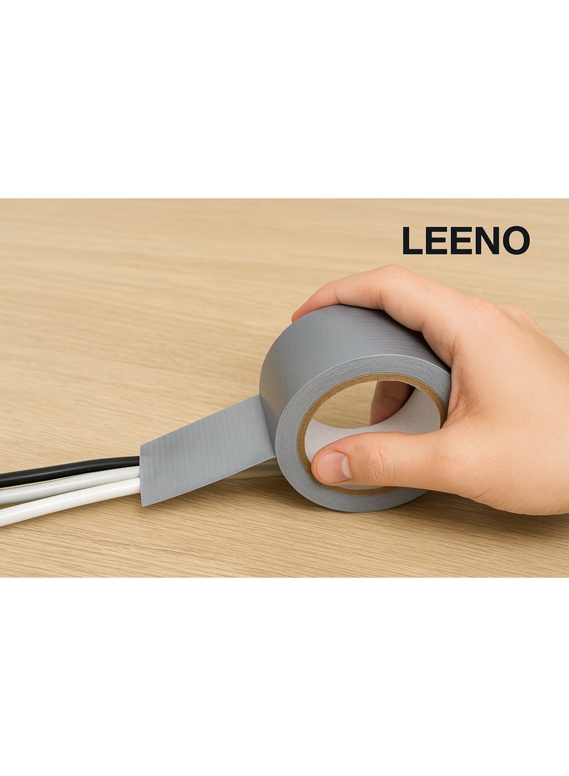 LEENO Heavy Duty Duct Tape Silver 50mm × 25m – Strong Cloth Adhesive Tape for Packaging, Repair, and Sealing – Industrial Strength Waterproof Tape for Home, Office, and Workshop Use - Image 3