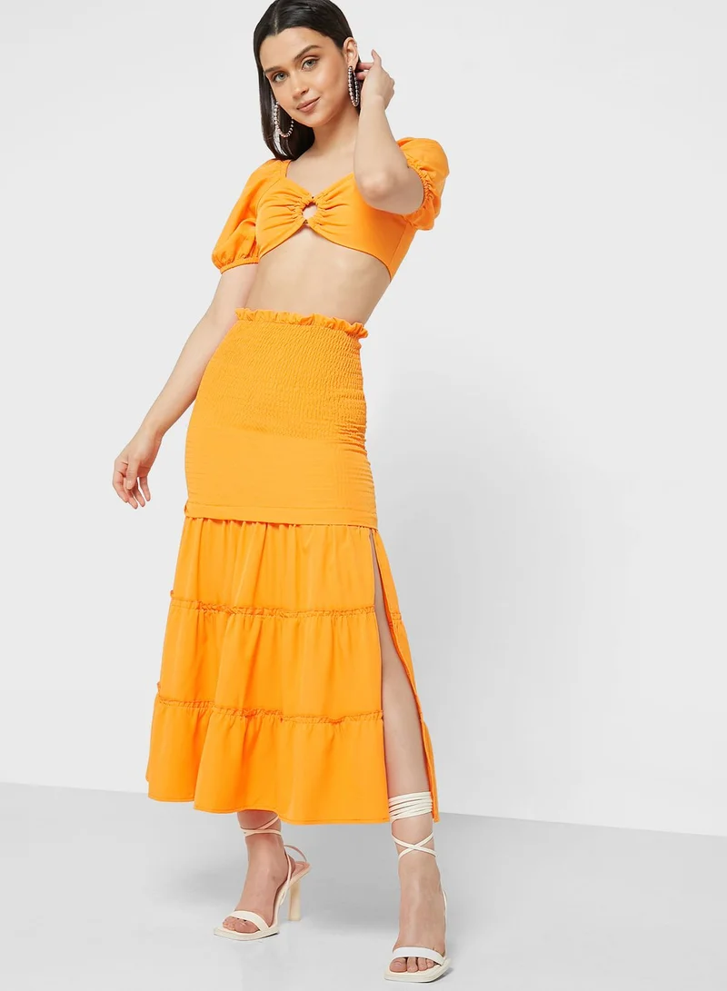 Ginger Tiered Skirt With Top Set