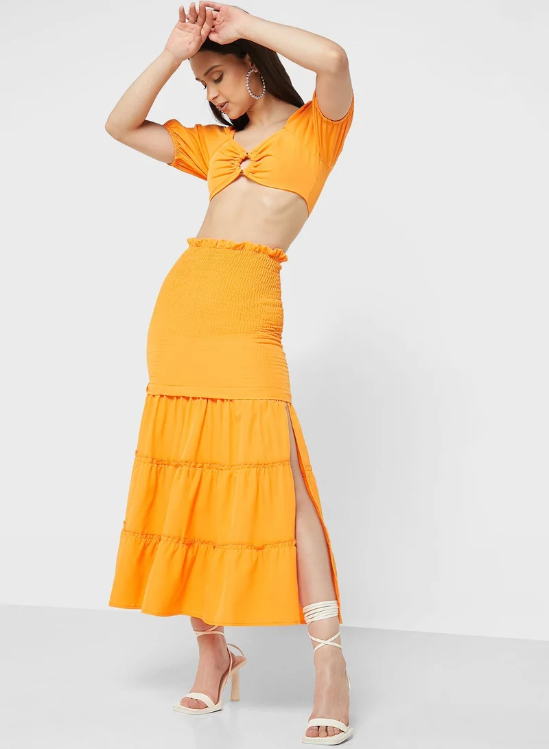 Ginger Tiered Skirt With Top Set