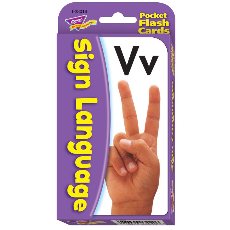 Trend Enterprises Sign Language Pocket Flash Cards - Image 1