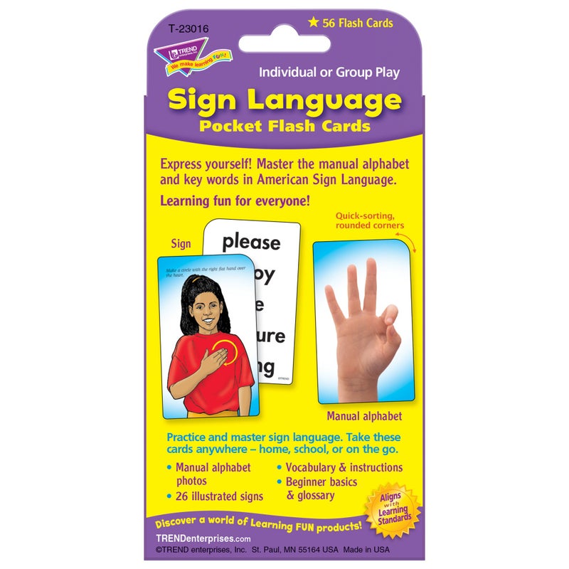 Trend Enterprises Sign Language Pocket Flash Cards - Image 5
