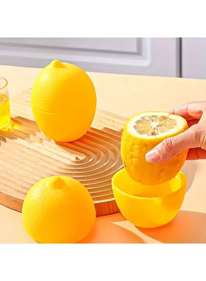 حاوية تخزين طعام على شكل ليمون أصفر خالية من مادة BPA وعاء فواكه قابل للإغلاق - Image 5