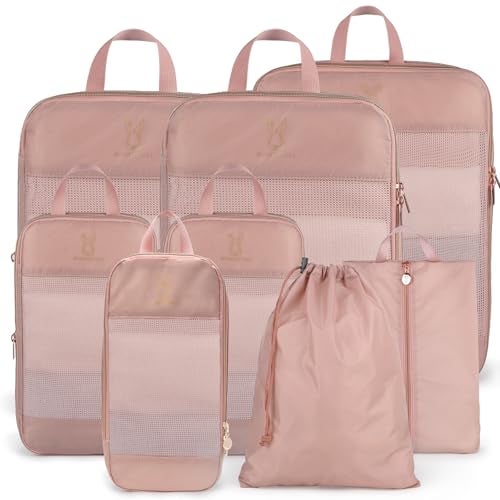 Bunnychill Expandable Compression Packing Cubes for Suitcases,6 Set Lightweight Compressible Travel Packing Organizer for Carry on Suitcase,Organizer Bags Set as Travel Essentials for Women - Image 1