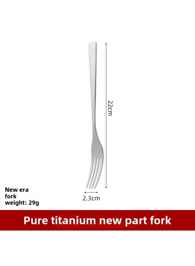 Ultra-Lightweight Pure Titanium Outdoor Dining Set Camping Spoon Fork Chopsticks Kit Picnic Travel Hiking Portable Cutlery Set-Specifications:Straight Handle Fork - Image 1