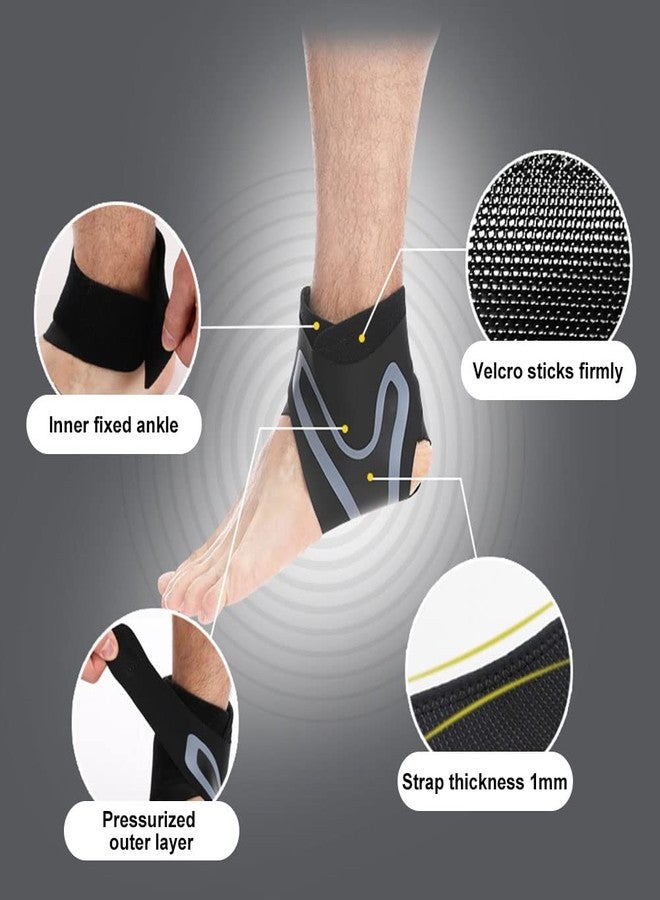 Mockery Nylon Ankle Brace Adjustable Ankle Brace Foot Bandage For Men&Women Ankle Heel Splint Ankle Cuff Ankle Support For Strains,Sports Ankle Brace,Breathable Foot Bandage,Ankle Brace(L,Left) - Image 4