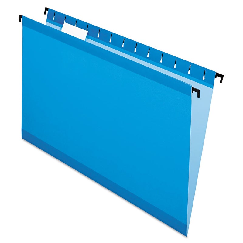 Pendaflex SureHook Reinforced Hanging Folders, Legal Size, Blue, 1/5 Cut, 20/BX (6153 1/5 BLU) - Image 1