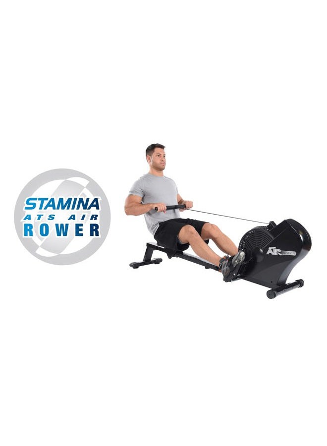 Stamina (Black) - ATS Air Rower Rowing Machine LCD Monitor Dynamic Air Resistance Folding Design Tone Muscle and Improve Heart Health - Image 2