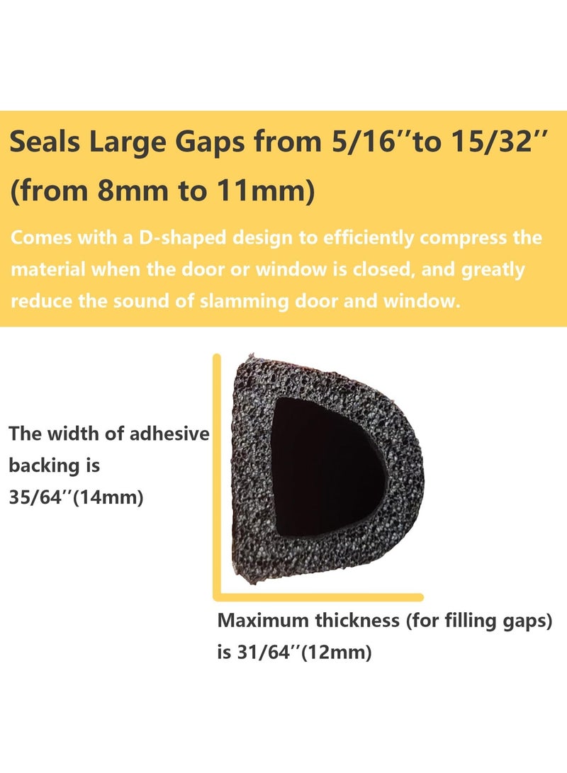 Weather Stripping Seal Strip for Doors & Windows – 18 Feet Self-Adhesive Gap Sealer, Fits 5/16” to 15/32” Gaps, Easy-to-Cut Weatherstrip for Home Insulation, Noise, Dust, and Draft Protection - Image 3