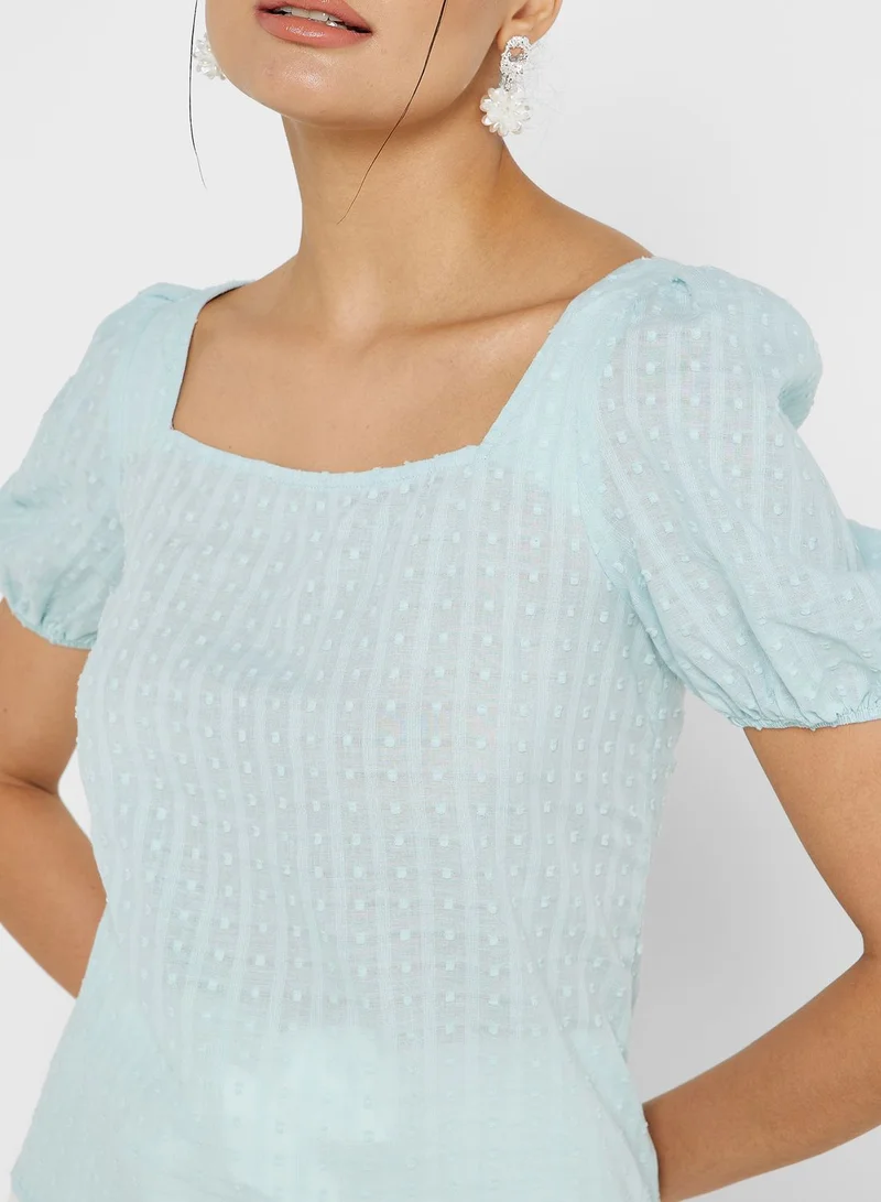 Ginger Tie Back Textured Blouse
