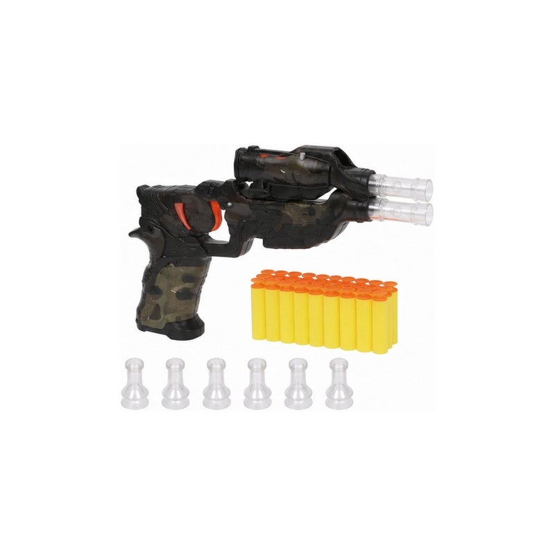 Pioneer Toy Blaster Gun Set for Ages 6 and Above, with Foam Darts and Target Figures, Camouflage - Image 2