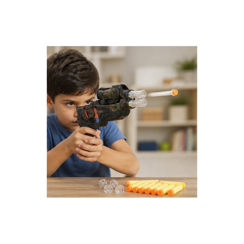 Pioneer Toy Blaster Gun Set for Ages 6 and Above, with Foam Darts and Target Figures, Camouflage - Image 3