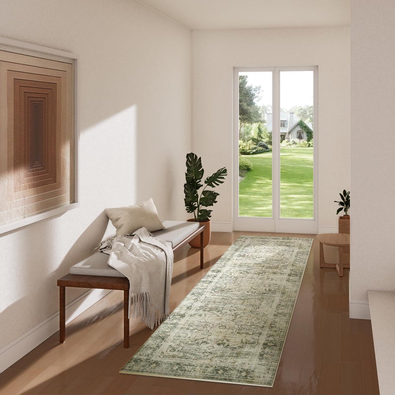 palohom 2x6 Washable Rug Runners for Hallways: Kitchen Runner Rug with Rubber Backing Non Slip Soft Faux Wool Low Pile Non Shedding Carpet Runners for Entryway Bedroom Foyer Bathroom Home Office Indoor - Image 5
