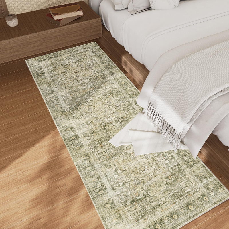 palohom 2x6 Washable Rug Runners for Hallways: Kitchen Runner Rug with Rubber Backing Non Slip Soft Faux Wool Low Pile Non Shedding Carpet Runners for Entryway Bedroom Foyer Bathroom Home Office Indoor - Image 2