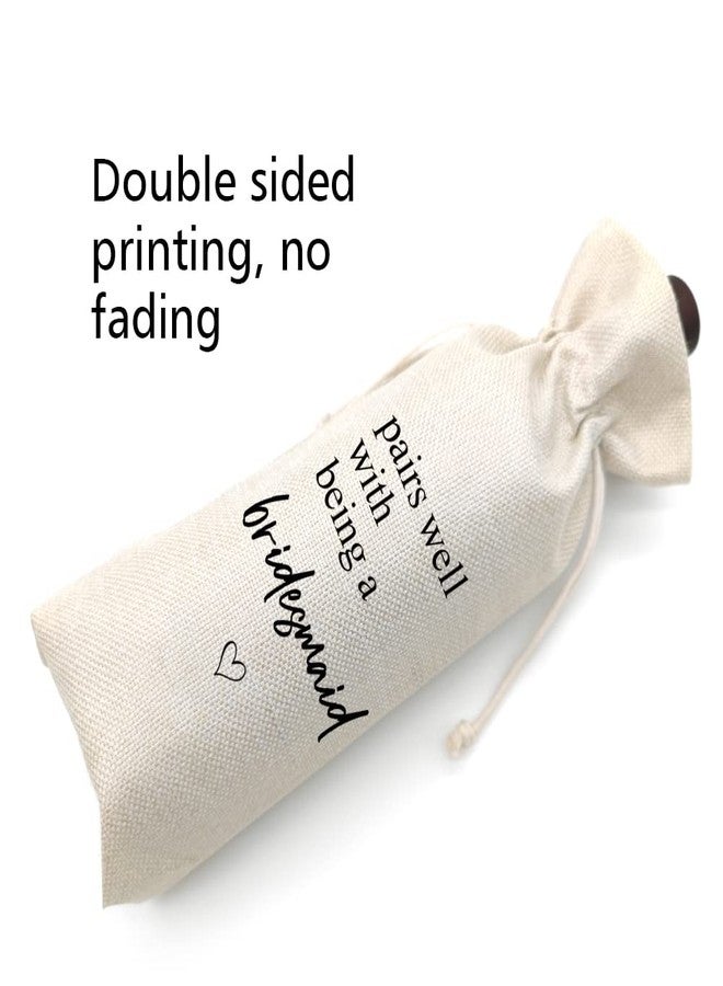 Socive Wedding Wine Bag Gift for Bridesmaids - Proposal, Bridal Shower, Engagement, Bachelorette Party Favor - Pairs Well With Being a Bridesmaid - Image 5