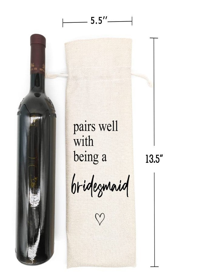 Socive Wedding Wine Bag Gift for Bridesmaids - Proposal, Bridal Shower, Engagement, Bachelorette Party Favor - Pairs Well With Being a Bridesmaid - Image 3
