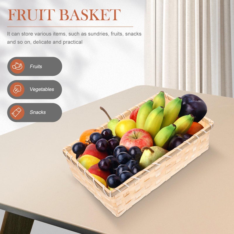 Small Woven Bread Basket Kitchen Storage Organizer For Dining And Household - Image 4
