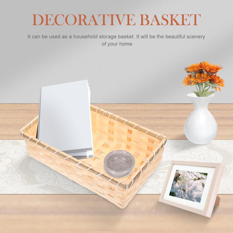 Small Woven Bread Basket Kitchen Storage Organizer For Dining And Household - Image 5