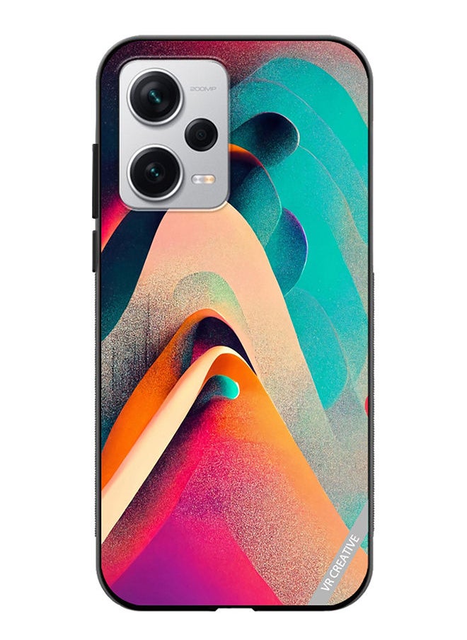 VR CREATIVE Protective Case Cover For Xiaomi Redmi Note 12 Pro Plus Abstract Waves Lines Design Multicolour  - Image 1