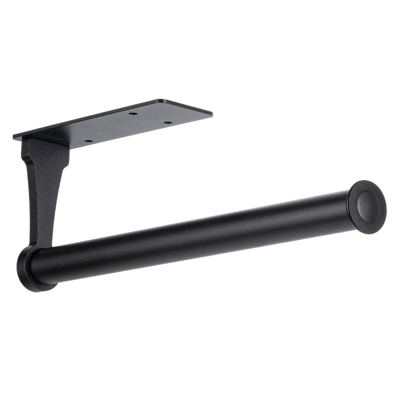 Honmein Paper Towel Holder Aluminum Alloy Paper Towel Holders Stylish Wall Mount and Under Cabinet Paper Towel Holders for Easy Access Black