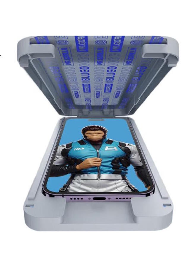 Blueo Blue Gorilla Tempered Glass Screen Protector For Iphone 14/13/13 Pro, High Definition, Dust-Free Installation, Shatterproof, Anti-Fingerprint Protective Film - Image 2