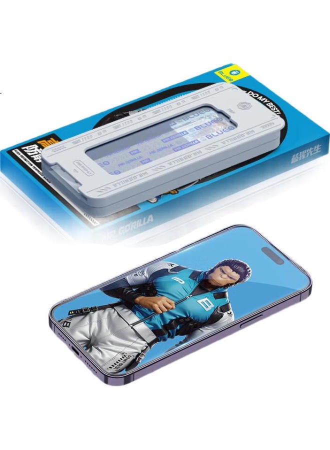 Blueo Blue Gorilla Tempered Glass Screen Protector For Iphone 14/13/13 Pro, High Definition, Dust-Free Installation, Shatterproof, Anti-Fingerprint Protective Film - Image 1