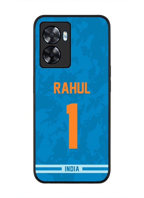 Rugged Black Edge Case for Oppo A57, Slim fit Soft Case Flexible Rubber Edges Anti Drop TPU Gel Thin Cover - Player Name - KL Rahul, Jersey Number- 1