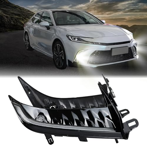 PGTOPONE Switchback White/Amber LED Front Bumper Fog Light Daytime Running Lamp Amber Sequential Turn Signal Light Feature Compatible with Toyota Camry 2025 SE XSE Replacement Front Bumper Trim - Image 1