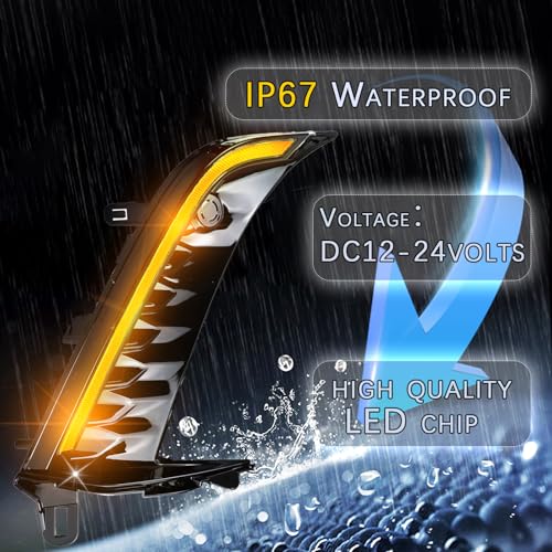 PGTOPONE Switchback White/Amber LED Front Bumper Fog Light Daytime Running Lamp Amber Sequential Turn Signal Light Feature Compatible with Toyota Camry 2025 SE XSE Replacement Front Bumper Trim - Image 5
