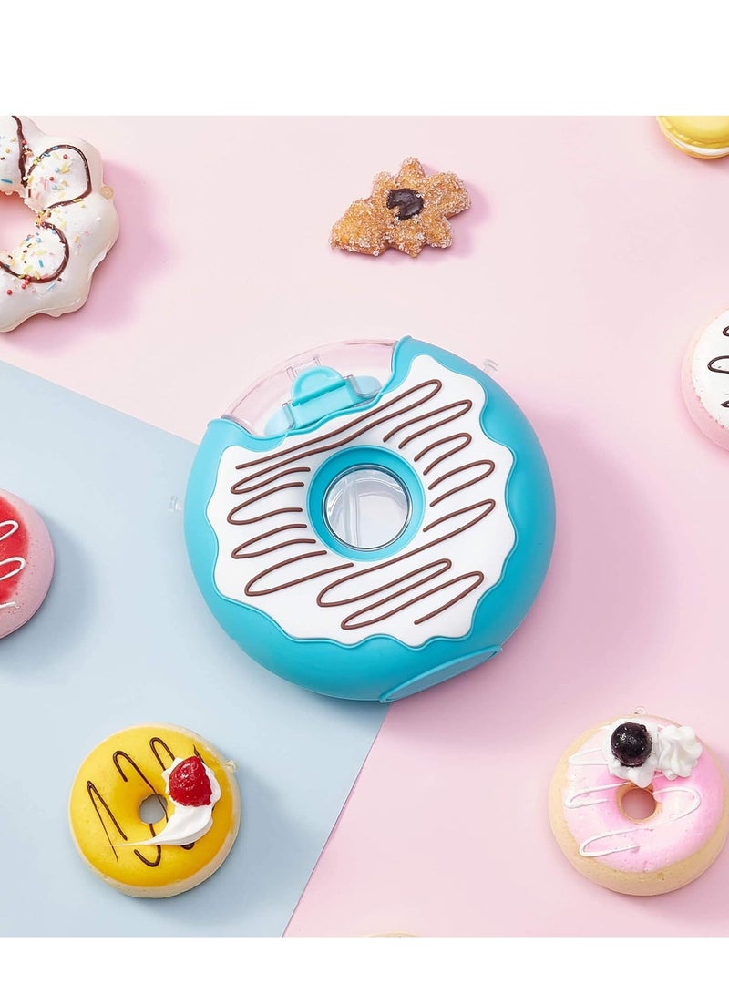 سيوسي زجاجة مياه للأطفال، زجاجة مياه دونات مع ماصة للأطفال، كوب رياضي خالٍ من مادة BPA ومانع للتسرب مع ماصة، زجاجة مياه للأطفال الصغار مع حزام كتف للأماكن الخارجية والمدرسة (أزرق) - Image 3