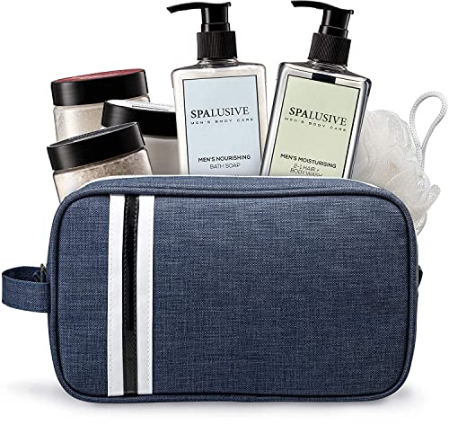 SpaLusive Luxury Spa Gift Set for Men - Natural Menâ€™s Gift Basket - Great Gift For Guys for Holidays, Birthdays, High School, College Grad, Fatherâ€™s Day Bath And Body Set - Fresh Sandalwood Scent - Image 1