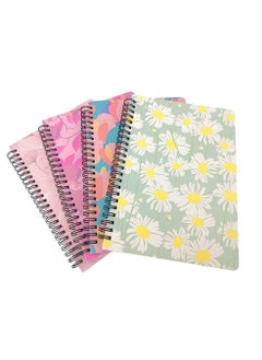 Y&D 4 Pack A5 Spiral Notebook Journal,Wirebound Ruled Sketch Book Notepad Diary Memo Planner, Size (8.3X5.7") & 80 Sheets (Leaf Flower)  - Image 3