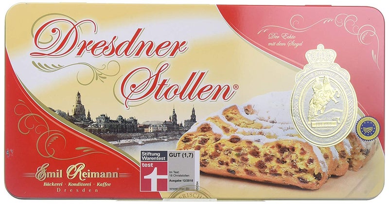 Emil Reimann Original Dresdner Stollen in Collectible Holiday Tin Imported from Germany 750g - Image 2