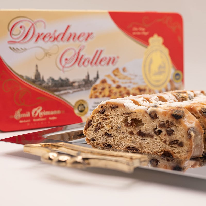 Emil Reimann Original Dresdner Stollen in Collectible Holiday Tin Imported from Germany 750g - Image 3