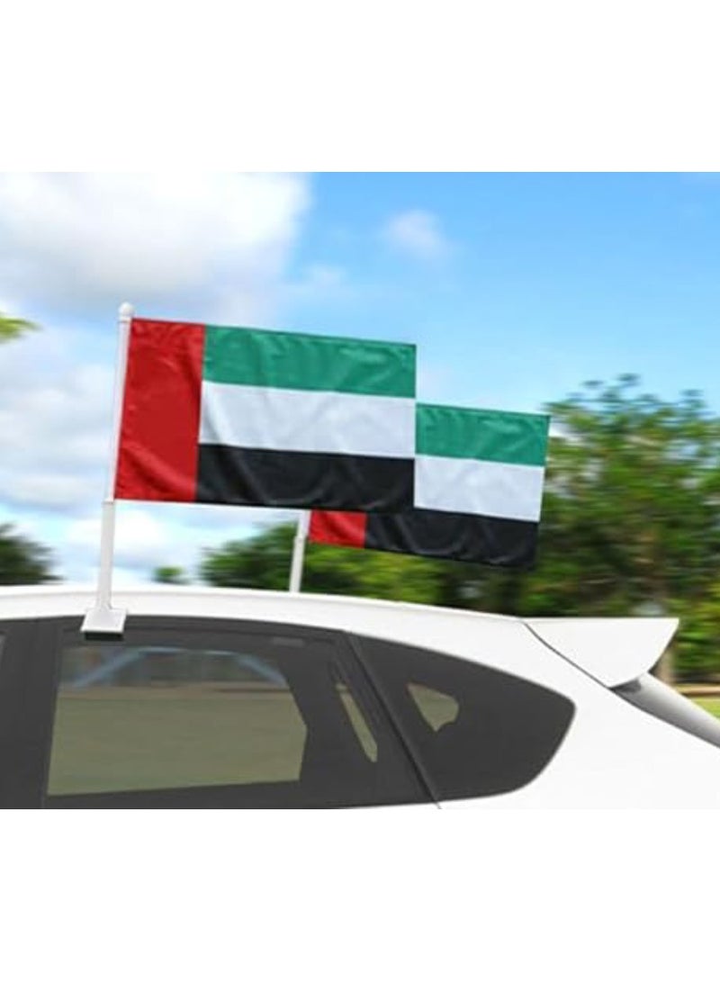 Yuwell 4 Pcs UAE Car Window Flag For UAE National Day Flag Day Celebration 12X18 Inch - Image 3