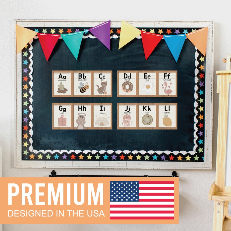 Hadley Designs Alphabet for Classroom Wall Decor - ABC Posters for Classroom Wall Chart Preschool & Kindergarten, ABC Letters & Number Line Elementary, Alphabet Cards, Boho Classroom Decor - Image 5
