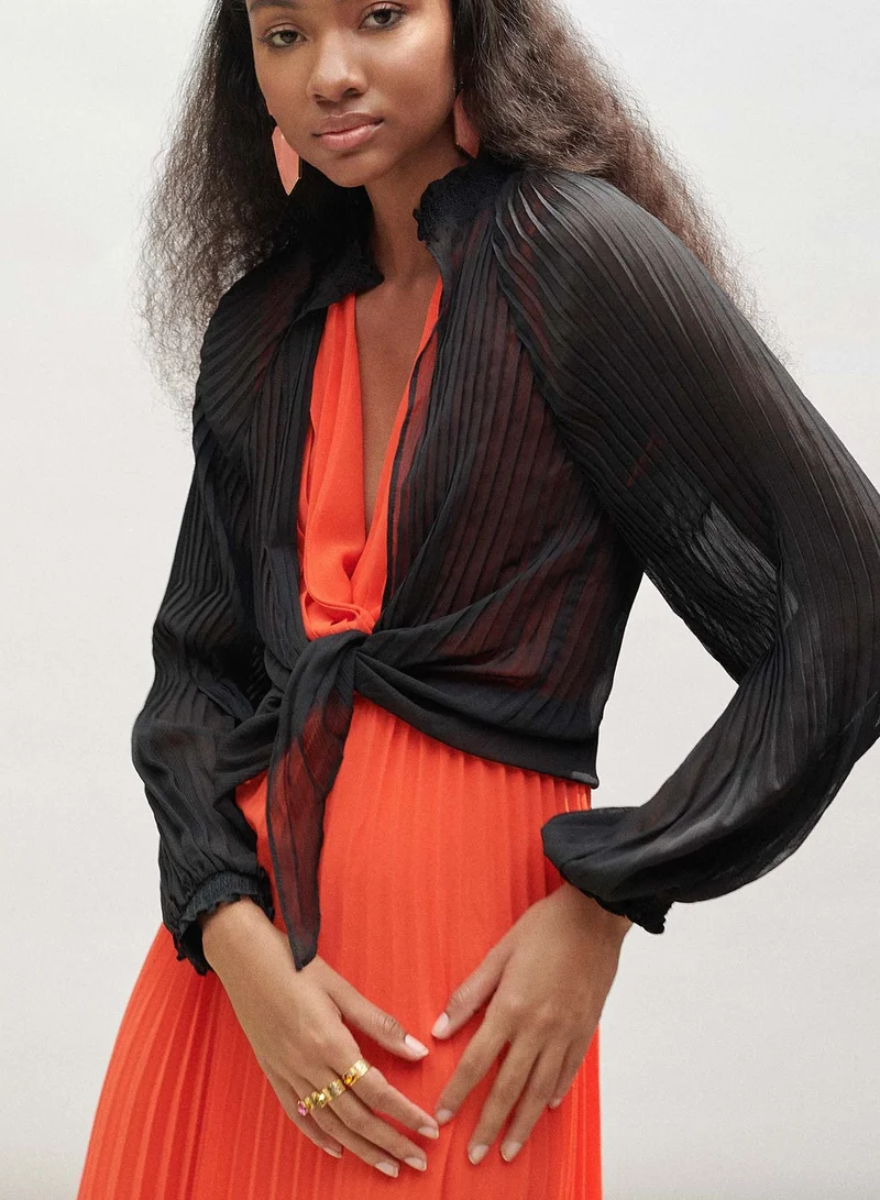 Lola Casademunt Bolero Jacket With Flowing Knit Sleeves
