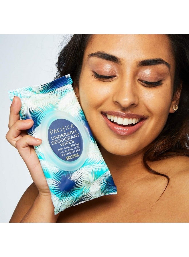 Pacifica Beauty, Coconut Milk & Essential Oils Underarm Deodorant Wipes, 30 Count (Pack Of 2), Remove Odor Onthego, Aluminum Free, Travel Friendly, Fresh Coconut Scent, 100% Vegan And Cruelty Free - Image 2