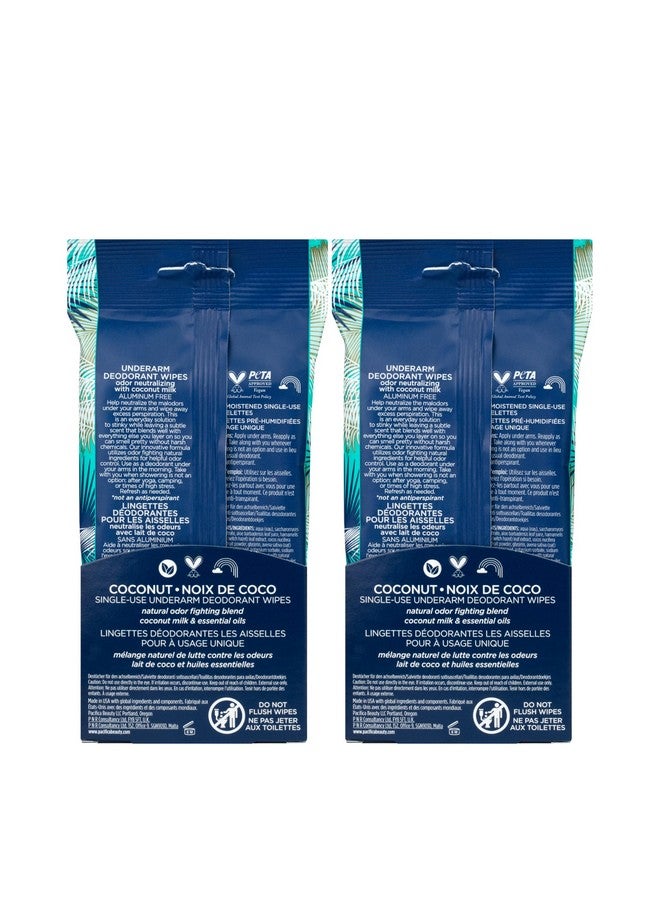 Pacifica Beauty, Coconut Milk & Essential Oils Underarm Deodorant Wipes, 30 Count (Pack Of 2), Remove Odor Onthego, Aluminum Free, Travel Friendly, Fresh Coconut Scent, 100% Vegan And Cruelty Free - Image 3