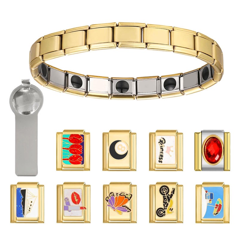 Square Beads Jewelry Making Supplies Italian Charm Links Modular Set - Image 2