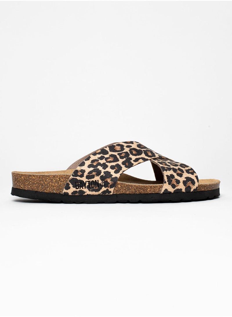 BAYTON Gomera Leopard Flat Sandals  - Image 1