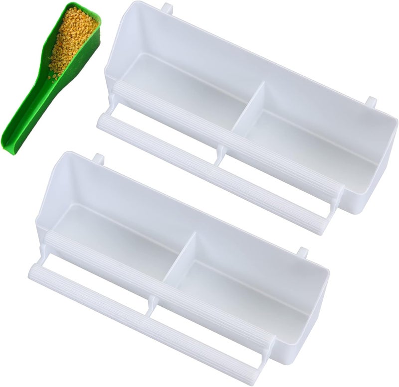 Seneme [2 Pack] Seneme Bird Water Dispenser for Cage, Bird Food Feeder for Cage, Bird Food Bowl Cups, Bird Waterer Food Feeder, Birds Dispenser Feeder, Hanging Food Feeder for Cage with 1 Feeder Accessories - Image 1