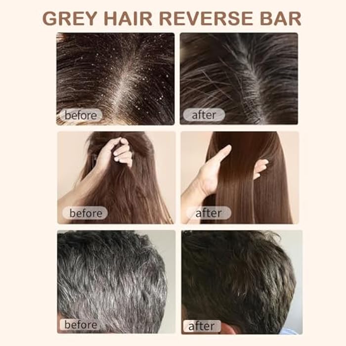 Aaiffey Gray Hair Reverse Bar Soap, Black Shampoo Bar for Hair & Beard Darkening, Herbal Black Soap for Men & Women Gray Hair Coverage, Deep Clean & Nourish the Scalp 3Pcs - Image 3