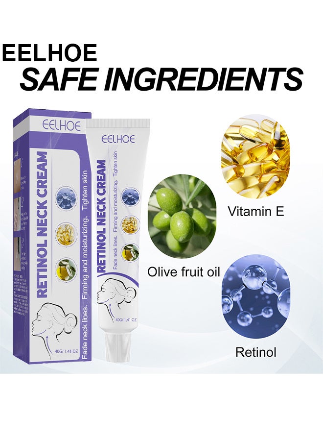 إيلهو كريم الريتينول للرقبة ، تتلاشى خطوط الرقبة ، تدليك الرقبة لشد وترطيب البشرة ، إعادة تشكيل سوان 40 جرام - Image 2