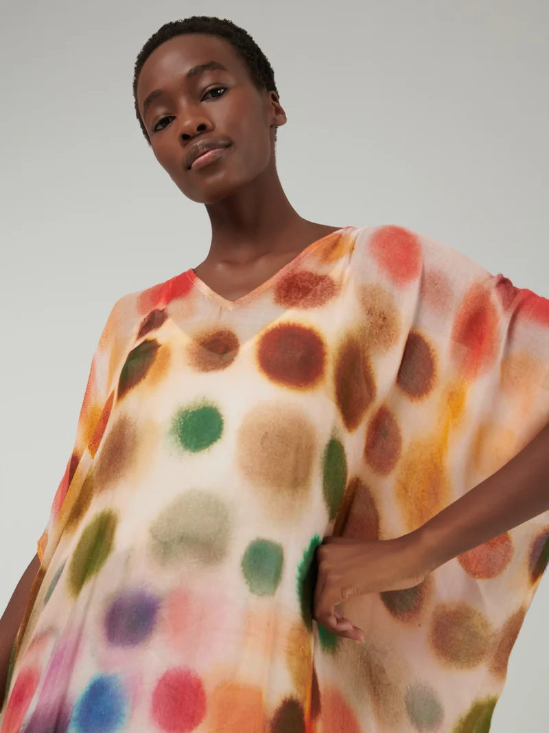 leem Polka Dot Kaftan With Scarf