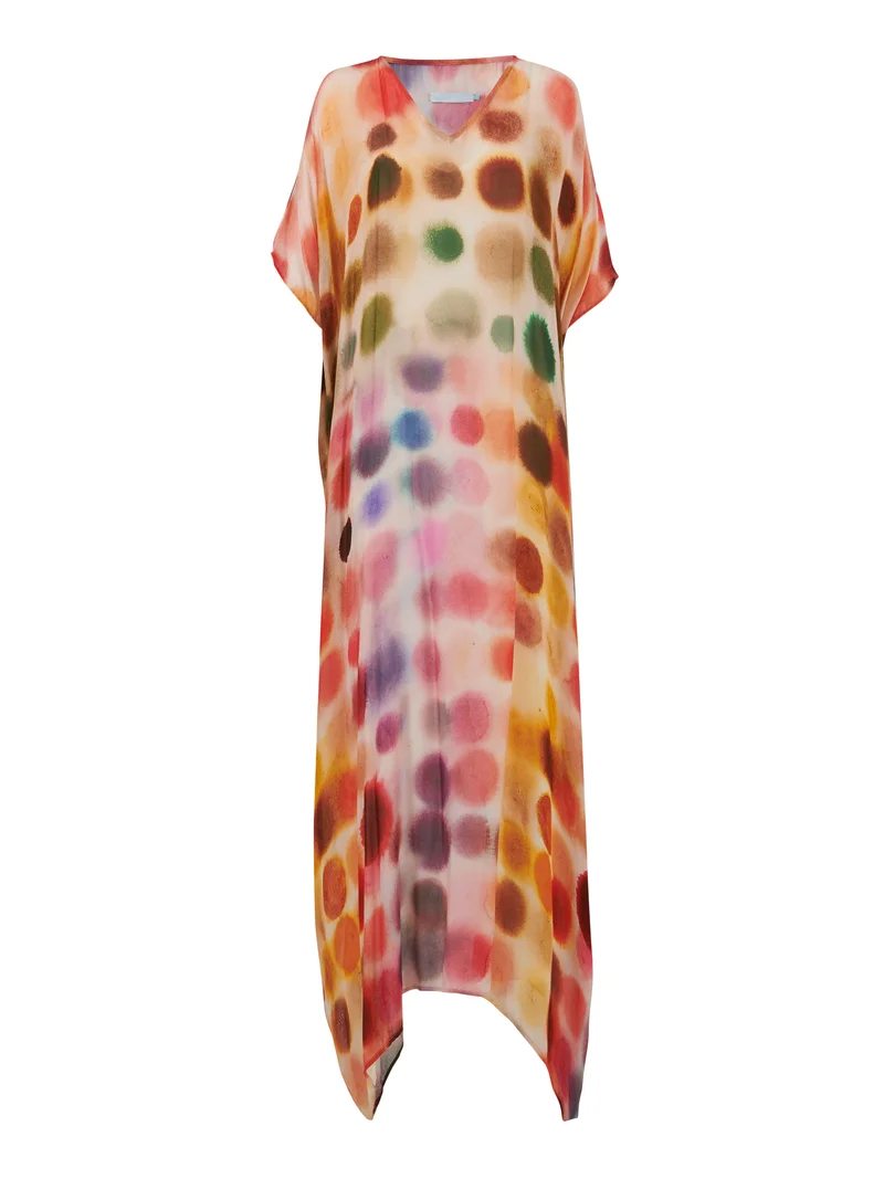 leem Polka Dot Kaftan With Scarf