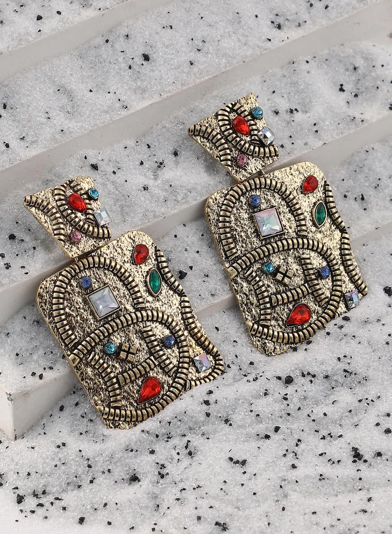 سوهي SOHI Women's The Quad-Snake Drop Earrings For Casual Wear | Antique  Colour | Alloy Material | Push Back Closure | Artificial Stone Earrings | Drop Earrings For Women & Girls