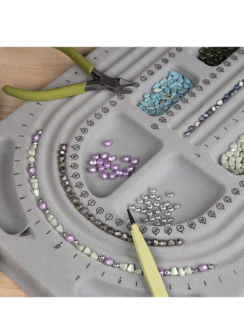 Y&D Bead Board Large Design 3 U-Shape and Straight Channels 16"-19" Bracelet Board Flocked Mats Necklace Beading Jewelry Organizer Tray DIY Making Tray 2Pack  - Image 2