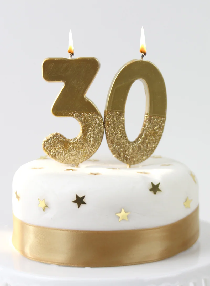 Talking Tables Talking Tables 3 Number Birthday Candles, Candle for Cake Decoration, Candle for Birthday Cake Topper, Anniversary Cake Number Candle. Candle stick for special occasions such as birthdays and Anniversaries (3 Number Candle, Gold Glitter Dipped Candle)