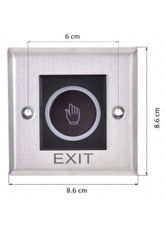 Rubik No Touch Door Release Exit Button Sensor With Led, Contactless Ir Control Switch Stainless Steel Panel Input Dc12V Output No/Com For Access Control Door Gate Automation And Electronic Locks  - Image 3